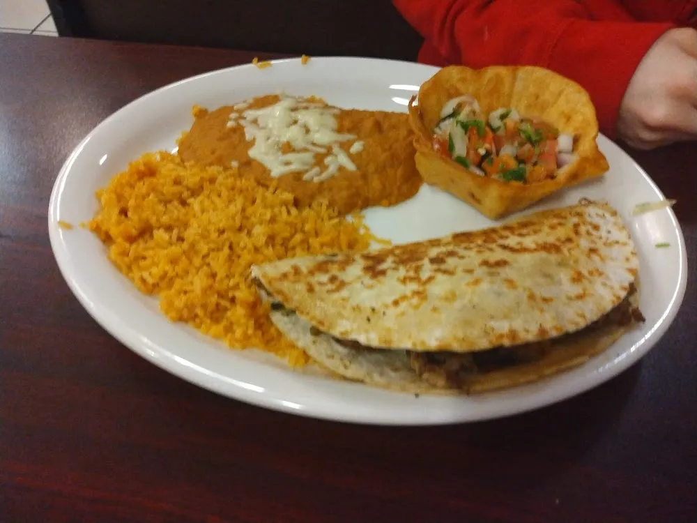 Cheese Quesadilla Rice and Beans